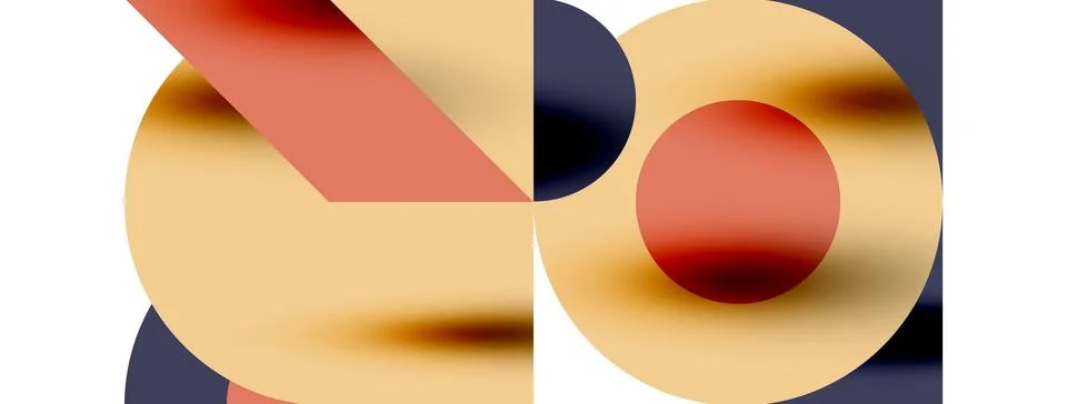 Circle pattern, round elements with lines and arrows composition for wallpaper Stock Illustration