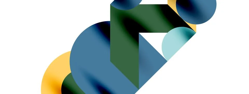 Circle pattern, round elements with lines and arrows composition for wallpaper Stock Illustration