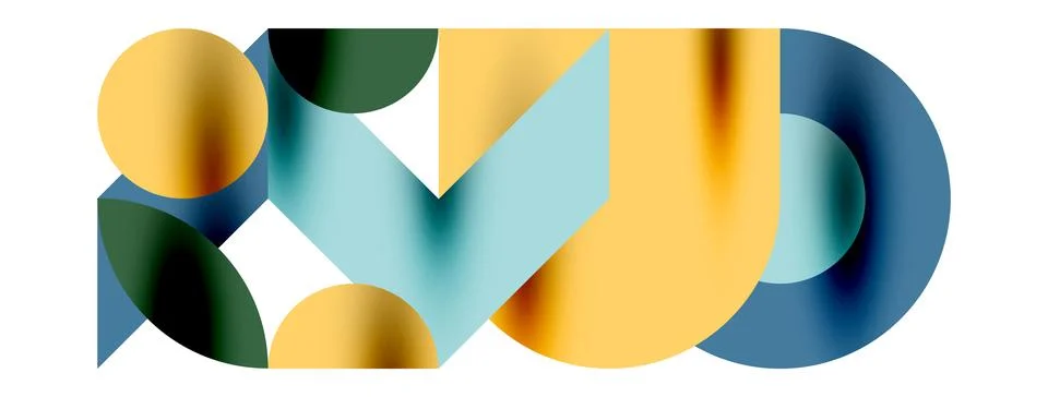 Circle pattern, round elements with lines and arrows composition for wallpaper Stock Illustration