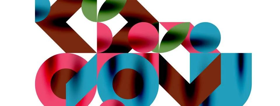 Circle pattern, round elements with lines and arrows composition for wallpaper Stock Illustration