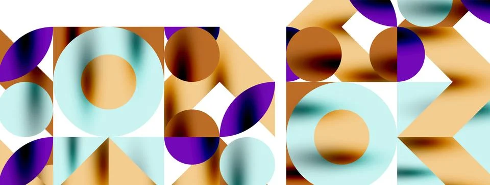 Circle pattern, round elements with lines and arrows composition for wallpaper Stock Illustration