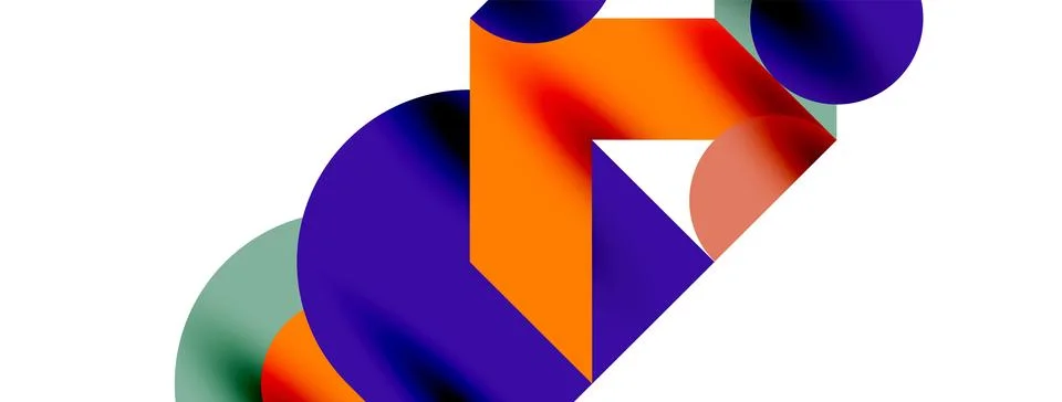 Circle pattern, round elements with lines and arrows composition for wallpaper Illustrazione stock