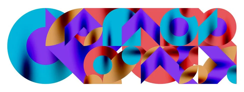 Circle pattern, round elements with lines and arrows composition for wallpaper Illustrazione stock