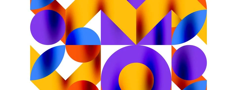 Circle pattern, round elements with lines and arrows composition for wallpaper Stock Illustration