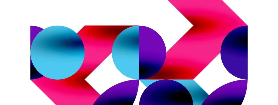 Circle pattern, round elements with lines and arrows composition for wallpaper Stock Illustration