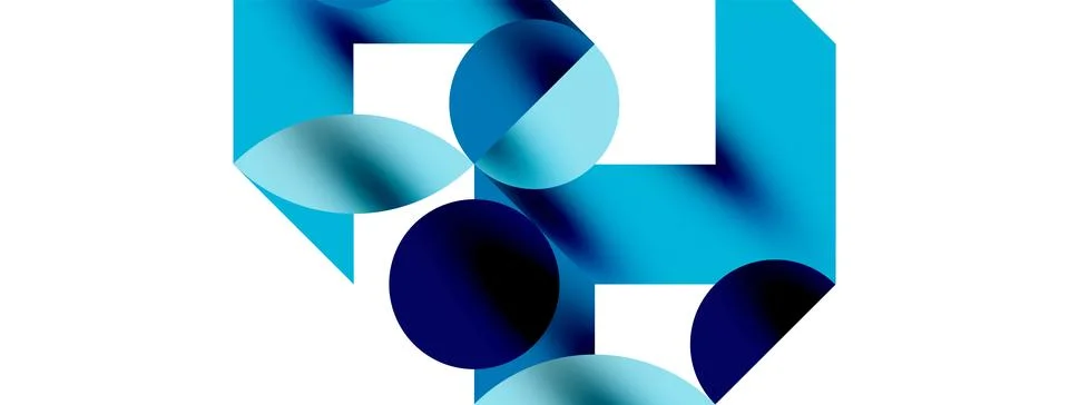 Circle pattern, round elements with lines and arrows composition for wallpaper Illustrazione stock