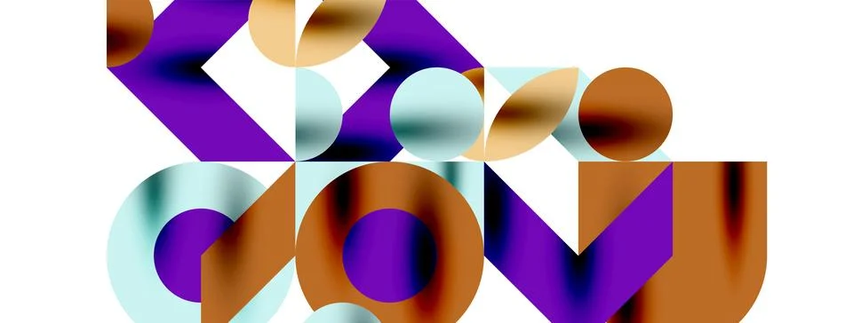 Circle pattern, round elements with lines and arrows composition for wallpaper Illustrazione stock