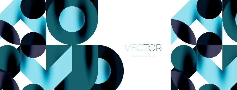 Circle pattern, round elements with lines and arrows composition for wallpaper Illustrazione stock