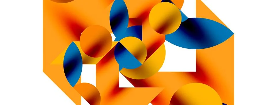 Circle pattern, round elements with lines and arrows composition for wallpaper イラスト素材