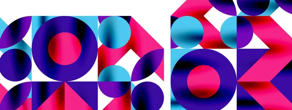 Circle pattern, round elements with lines and arrows composition for wallpaper 스톡 일러스트