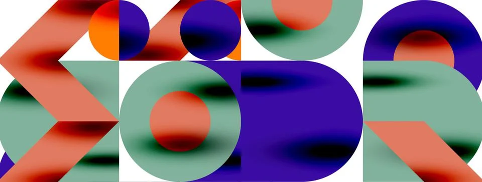 Circle pattern, round elements with lines and arrows composition for wallpaper Illustrazione stock
