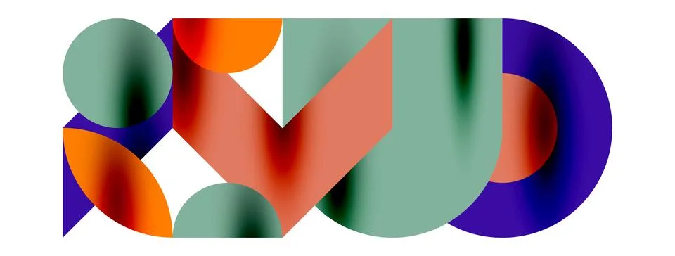 Circle pattern, round elements with lines and arrows composition for wallpaper Illustrazione stock