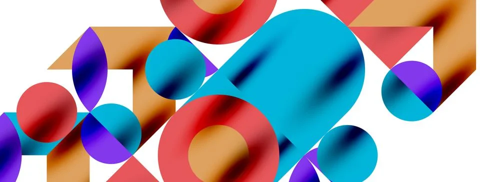 Circle pattern, round elements with lines and arrows composition for wallpaper Illustrazione stock