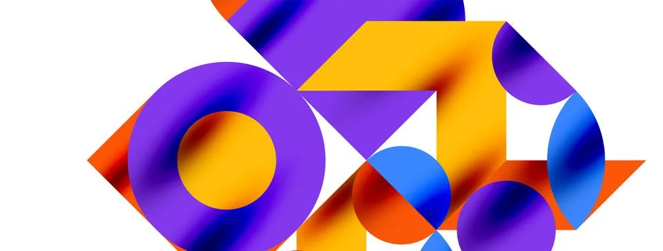 Circle pattern, round elements with lines and arrows composition for wallpaper Illustrazione stock