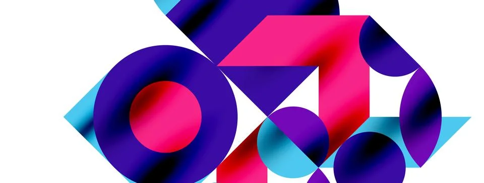 Circle pattern, round elements with lines and arrows composition for wallpaper Illustrazione stock