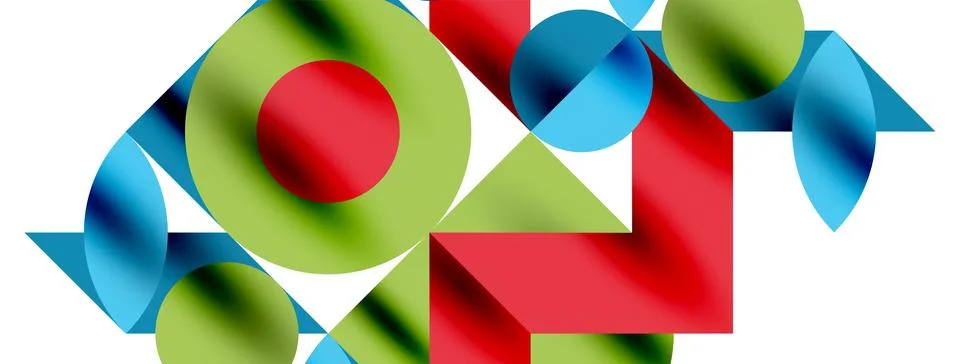 Circle pattern, round elements with lines and arrows composition for wallpaper Illustrazione stock