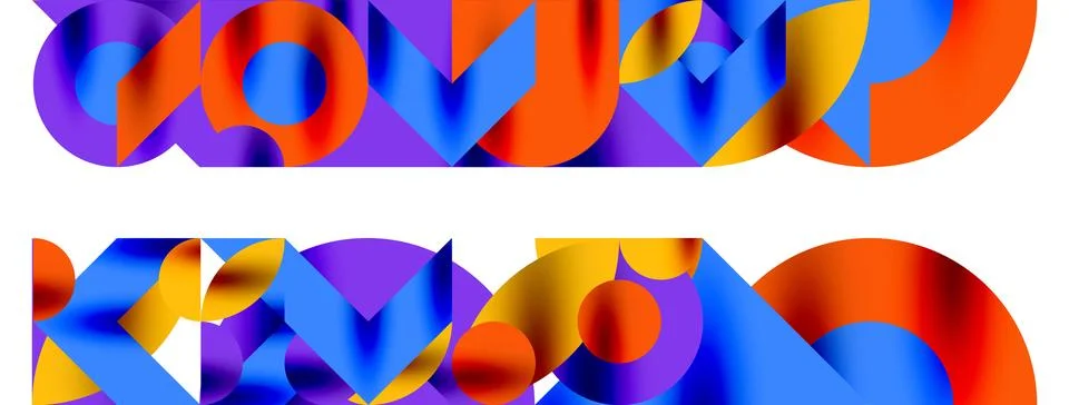 Circle pattern, round elements with lines and arrows composition for wallpaper Stock Illustration