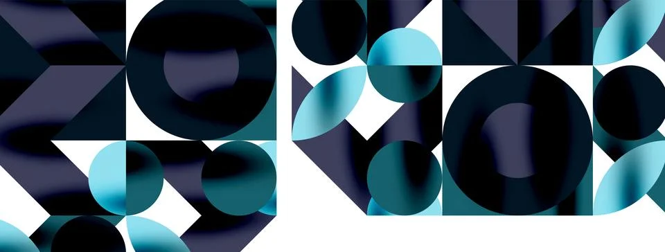 Circle pattern, round elements with lines and arrows composition for wallpaper Stock Illustration