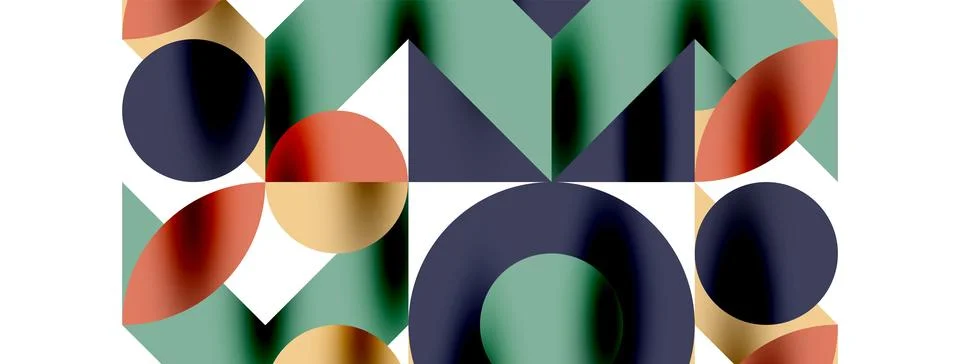 Circle pattern, round elements with lines and arrows composition for wallpaper Illustrazione stock