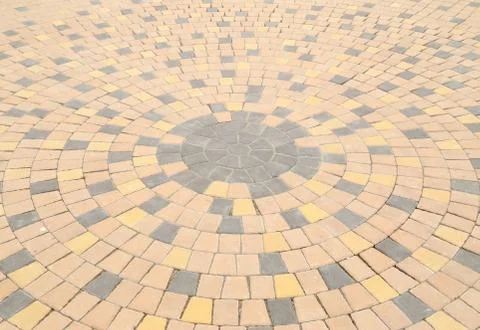 Circle pattern of stone paving Stock Photos