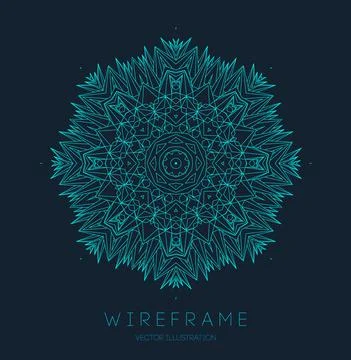 Circle pattern technology. Blue abstract geometric shape tech pattern on dark 스톡 일러스트