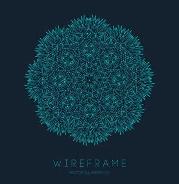 Circle pattern technology. Blue abstract geometric shape tech pattern on dark 스톡 일러스트