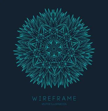 Circle pattern technology. Blue abstract geometric shape tech pattern on dark Stock Illustration