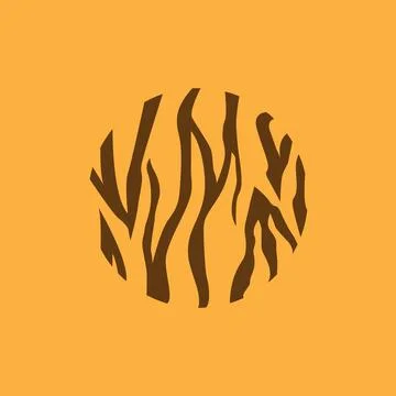 Circle with pattern tiger skin flat logo design vector graphic symbol icon .. Stock Illustration