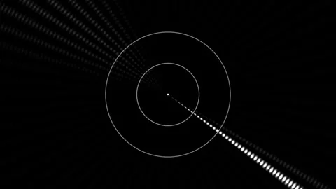 Circle patterns with bright dots in dark space moving Stock Footage 339338727