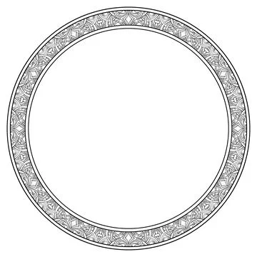 Circle with patterns on the perimeter Stock Illustration