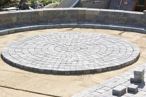 Circle paver design Stock Photos