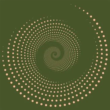 Circle Peach Fuzz dots isolated on green background. Illustrazione stock