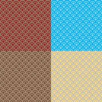 Circle peep multi Abstract seamless repeat design with half circles peepin... 스톡 사진