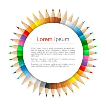 Circle with Pencils Stock Illustration
