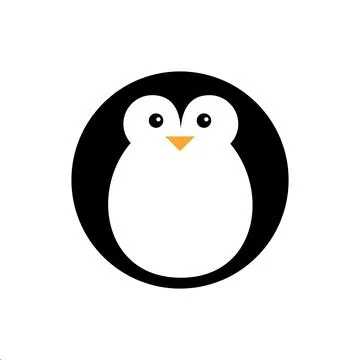 Circle penguin animal logo vector designs Stock Illustration