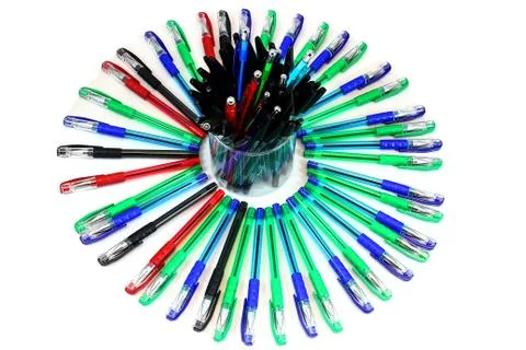 Circle of pens Stock Photos