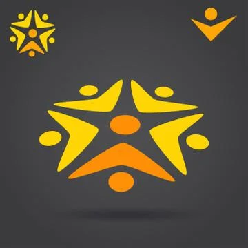 Circle with people which work together Stock Illustration
