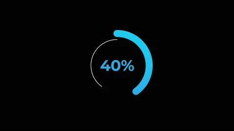 Circle percentage Loading Animation 0-40% in Blue science effect. Stock Footage 182926784