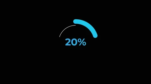 Circle percentage Loading Animation 0-20% in Blue science effect. Stock Footage 182926786