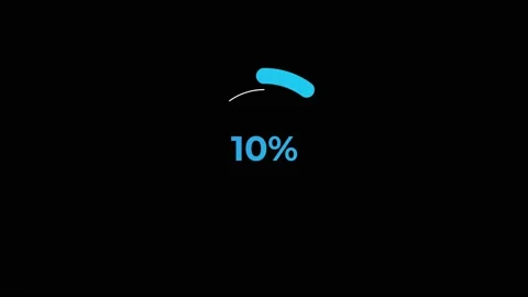 Circle percentage Loading Animation 0-10% in Blue science effect. Stock Footage 182926800