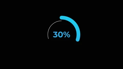 Circle percentage Loading Animation 0-30% in Blue science effect. Video stock 182926802