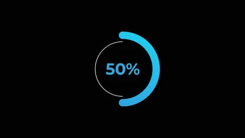 Circle percentage Loading Animation 0-50% in Blue science effect. Stock Footage 182926806