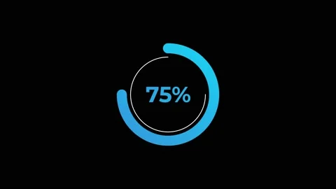 Circle percentage Loading Animation 0-75% in Blue science effect. Stock Footage 182926821