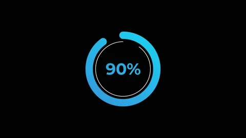 Circle percentage Loading Animation 0-90% in Blue science effect. Stock Footage 182926835