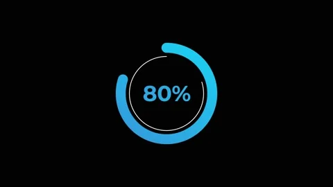 Circle percentage Loading Animation 0-80% in Blue science effect. Stock Footage 182926843