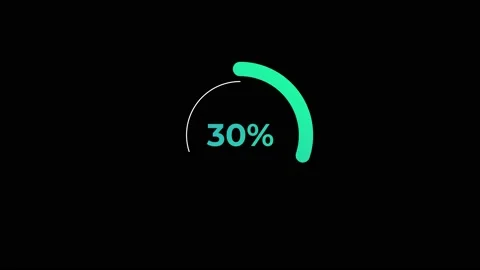 Circle percentage Loading Animation 0-30% in Green science effect. Stock Footage 182927135