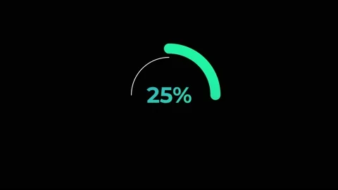 Circle percentage Loading Animation 0-25% in Green science effect. Stock Footage 182927137