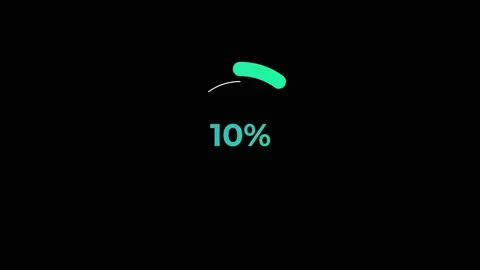 Circle percentage Loading Animation 0-10% in Green science effect. Stock Footage 182927139