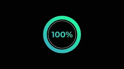 Circle percentage Loading Animation 0-100% in Green science effect. Stock Footage 182927141