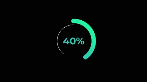 Circle percentage Loading Animation 0-40% in Green science effect. Stock Footage 182927147